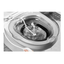 Vaginal steam bath basin for hemorrhoids and postpartum care, fits most toilets. Gray.