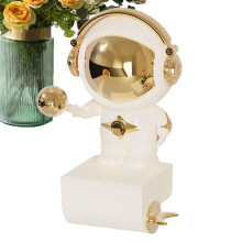Toothpaste dispenser – Astronautshaped toothpaste dispenser, durable soap dish for bathroom and adults, gold