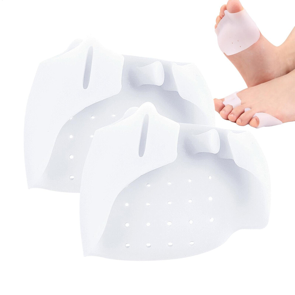 White Toe Separator For Women Silicone Hammer Toe Pads And Spacers (White)