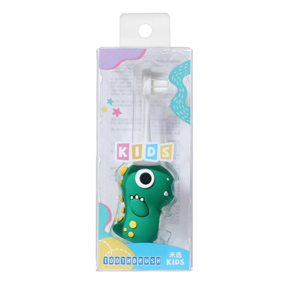 Soft Toothbrush For Toddlers, Safe Kids Toothbrush, Dinosaur Theme, 1 Pc Green