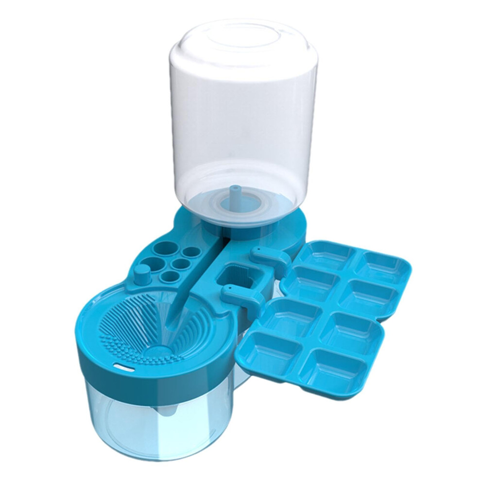 Brush Cleaning Device, Brush Washing Machine, Water Cycle Brush Cleaner, 5In1 Brush Washer, Washable, Art Supplies With Brush Holder Blue 9189345719158