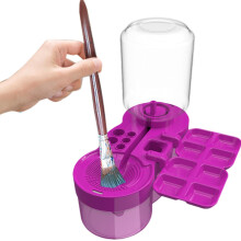 Paint Brush Cleaner, Paintbrush Cleaner Water Cycle with Drain, Holder Purple