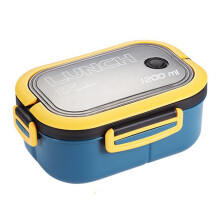 Bentobox med handtag, läckagesäker design, dubbelvånings lunchbehållare med isoleringsfunktion, bärbar läckagesäker matförvaring med porslin