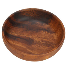 Bol de service en bois d'acacia, bol en bois à surface lisse pour salades, fruits, en-cas, céréales, vaisselle de cuisine durable avec bord poli
