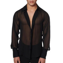 Men's Openwork See Through Shirt Sheer Mesh Fishnet Sleeveless Muscle Hollow Out Tank 3XL Black