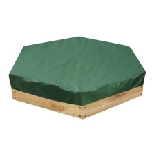 Hexagonal Oxford Fabric Sandpit Cover Drawstring Waterproof Shelter Green Ref: 1205