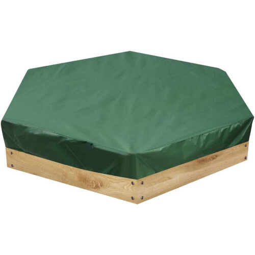 Hexagonal Oxford Fabric Sandpit Cover Drawstring Waterproof Shelter Green Ref: 1205 2
