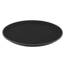 Plateau de service antidérapant pour le service des aliments, plateau de service rond à bords surélevés, plastique léger, fond lisse avec