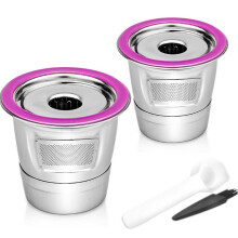 Avtakbart lokk, påfyllbart kaffefilter, enkel fylling, gjenbrukbar kaffekapselkopp i rustfritt stål for KEURIG-maskiner, tåler oppvaskmaskin med