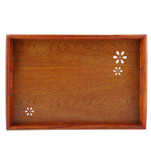 Plateau de service en bois Ă motif de fleurs de cerisier, objet de dĂ©coration polyvalent pour la maison, le bureau, la cuisine et la salle Ă