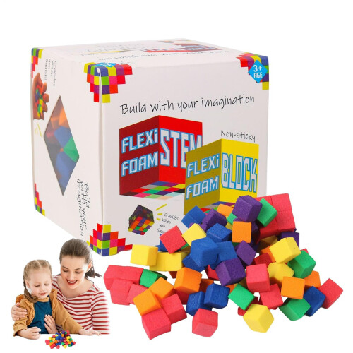 Soft stacking blocks, foam blocks for early learning, sensory play, cube construction, soft and safe