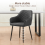 AINPECCA 2PCS Dining Chairs PU Padded Seat Dark Grey Home 2
