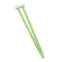 1 pair of drumsticks with wooden tip, felt head, doubleended drumsticks, multipercussion sticks, percussion accessories, easy to use, green