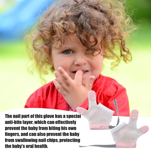 Stop Thumb Sucking For Kids  Bite Resistant Thumb Guards  Adjustable Finger Stop  Pink 1