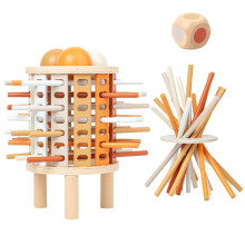 Wooden Tower Stacking Game, Safe Tower Toy, Family Puzzle Fun for Children 36 Years