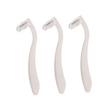 3 Pieces Razor Tool Leg Hair Razor Leg Hair Razor Women Razor Body Hair Razor Women Razor Arm Hair Razor Stainless Steel White