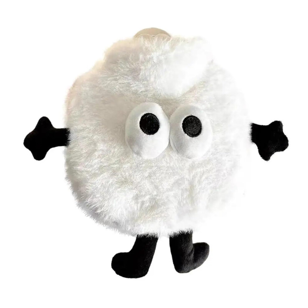 Hot water bottle with lid, hot water bottle, winter warm hand with water filling bag, plush gift for warm hands (White)