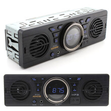 Sistema audio per auto moderno con ingresso AUX, autoradio Bluetooth, chiamate in vivavoce, funzione FM, ricevitore con schermo a colori OLED,