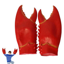 Crab Claw Gloves 1 Pair Natural Latex Funny Lobster Claws 14.17 x 7.87 Inch Giant Cosplay Gloves Crab Costume for Halloween Props Gift, 1 Pair