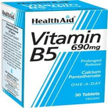 Health Aid Vitamin B5 (Calcium Pantothenate) 690mg - Prolonged Release, 30 Tablets