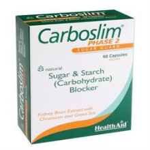 Health Aid Carboslim Phase 2 (with Chromium & Green Tea) - Blister Pack, 60 Capsules
