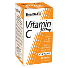 Health Aid Vitamin C 500mg - Chewable (Orange Flavour), 60 Tablets