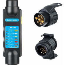 12V-Anhängerbeleuchtungstester, inklusive zusätzlichem Überbrückungsstecker, 4 umfassende Testfunktionen, helle LED-Anzeigen, 4 klare