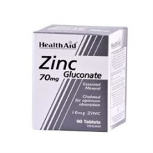 Healthaid Zinc Gluconate 70mg (10mg Elemental Zinc) Tablets 90's