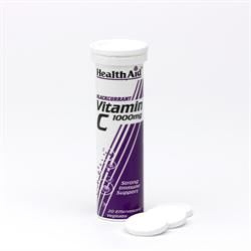 HealthAid Vitamin C 1000mg - Effervescent (Blackcurrant Flavour) - 20 Tablets