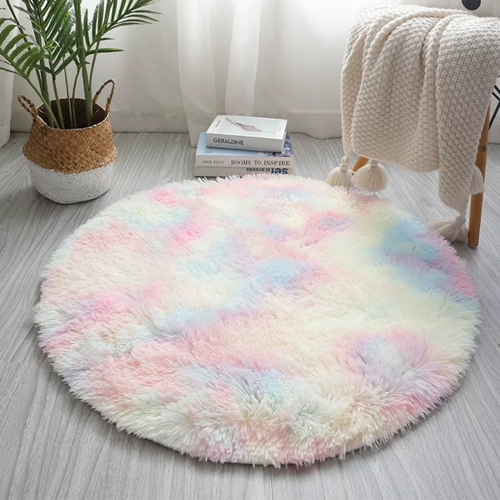 Charming Rainbow Fluffy Rugs, Soft Plush Area Rugs for Versatile Spaces, Including Kids' Bedrooms, Girls' Rooms, Nurseries, Toddlers' Areas, Playrooms