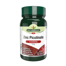 Natures Aid Zinc Picolinate (15mg, 30 Elemental Vegan Tablets)