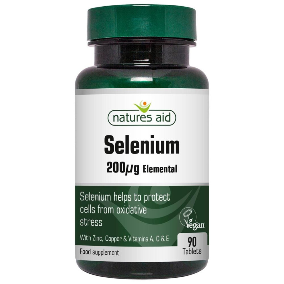 Natures Aid Selenium 200ug with Zinc and vitamins A C & E, 90 Tablets