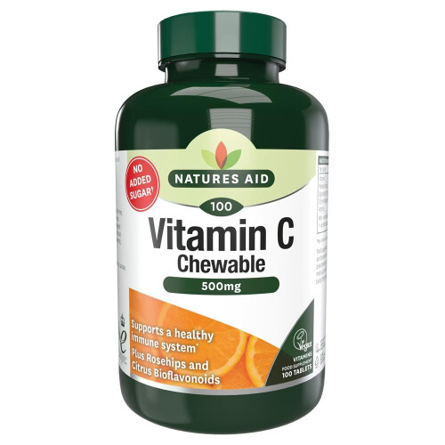 Natures Aid Natures Aid Vitamin C 500mg Sugar Free Chewable 100 Tablets