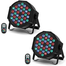 Rgb Color Dj Par Can Lights, Led Stage Par Lights 36W Integrated Lamps, Compact Lightweight Design For Dj Disco Bars, Concerts, Halloween, Christmas -