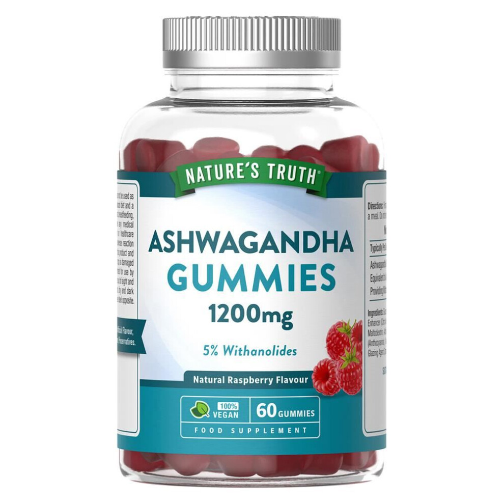 Nature's Truth Ashwagandha 1200Mg Raspberry 60 Gummies