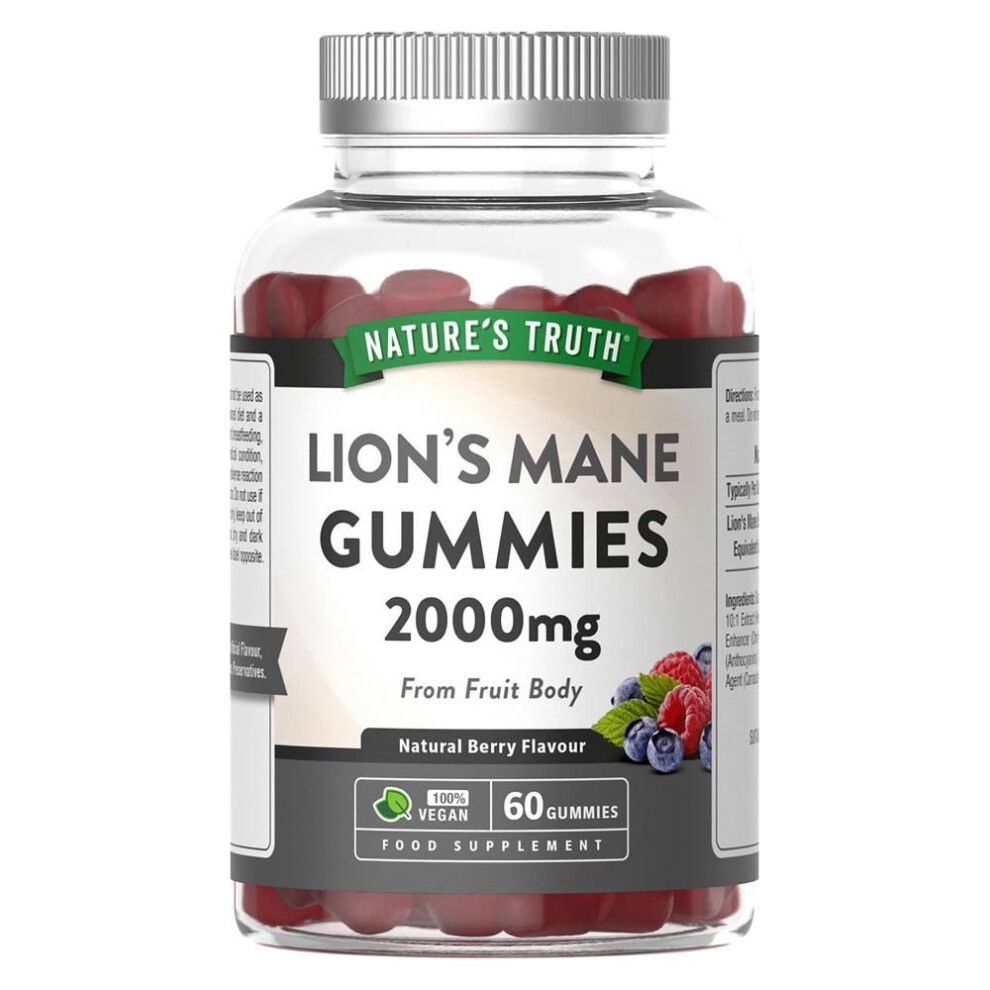 Nature's Truth Lion's Mane 2000Mg Berry 60 Vegan Gummies