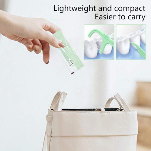 Dental Floss, Double Thread Picks, Strong Dental Handle, Easy Glide Design, Oral Care Tools 1