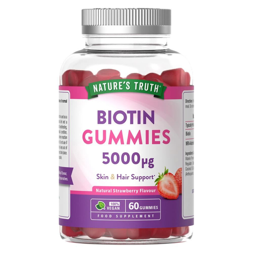 Nature's Truth Biotin 5000Ug 60 Vegan Gummies