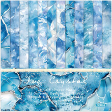 Scrapbook Paper Pad 15.2 x 15.2 cm, 24 Sheets Watercolour Blue Pattern