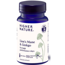 Higher Nature Lions Mane and Ginkgo for high performance day 30 capsules