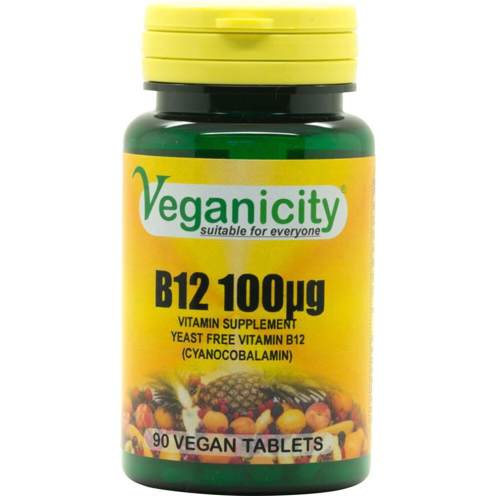 Veganicity Vitamin B12 100Âµg General Well-Being Supplement - 2 X 90 Tabs