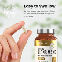 Organic Lions Mane Mushroom Complex - 12:1 Extract Ratio Equivalent to 1800mg - 120 Capsules (4 Month Supply) - with Ginkgo Biloba and Black Pepper -
