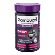 Sambucol Black Elderberry Gummies for Kids – Raspberry Flavour | 30 Gummies | Vitamin C + AntiVirin