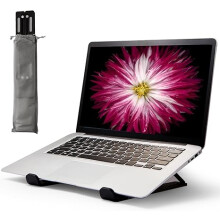 Bærbar laptop-forhøjer, foldbar, robust stativ, bærbar computerholder i aluminium. 4 Bred kompatibilitet, ergonomisk design, komfort,