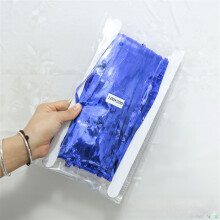 Party rain curtain, bright aluminum foil tape, birthday, party, wedding, Christmas decoration, tassel (blue, 1 piece)