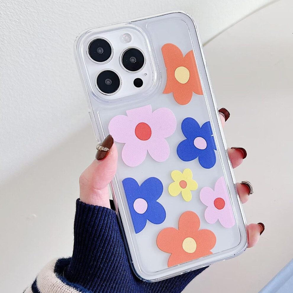 Nadoli Transparent Silicone Case For Iphone 14 Pro, Clear Lightweight Soft Shockproof Cover With Flower Design 9426802972597