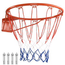 Mini Basketball Basket with Ring and Net, for Door Wall Mounting, Ø45cm red