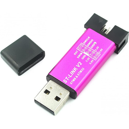 ST Link V2 Mini STM8 STM32 Simulator Download Programmer Programming with Cover Cable (Random Color) 1