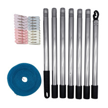 Laundry Line Support Outdoor Clothesline Stand Rod Stainless-7