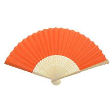 Traditional Chinese Fan Minimalist Elegant Paper Bamboo Fan Foldable DIY Painting Fan Orange